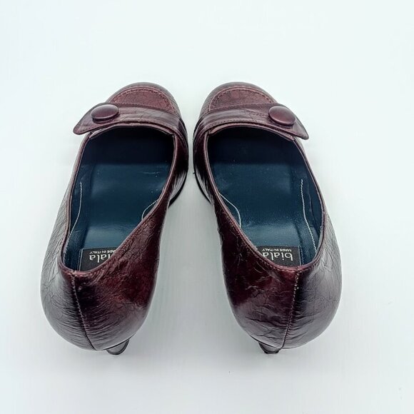 Biala Italian Burgundy Red Leather Heels - 7M - Picture 3 of 10